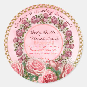 Beurre de corps Sticker floral classique rond