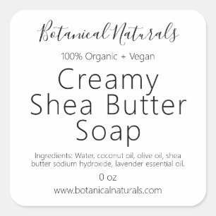 Beurre de karité bio savon fait maison Étiquettes