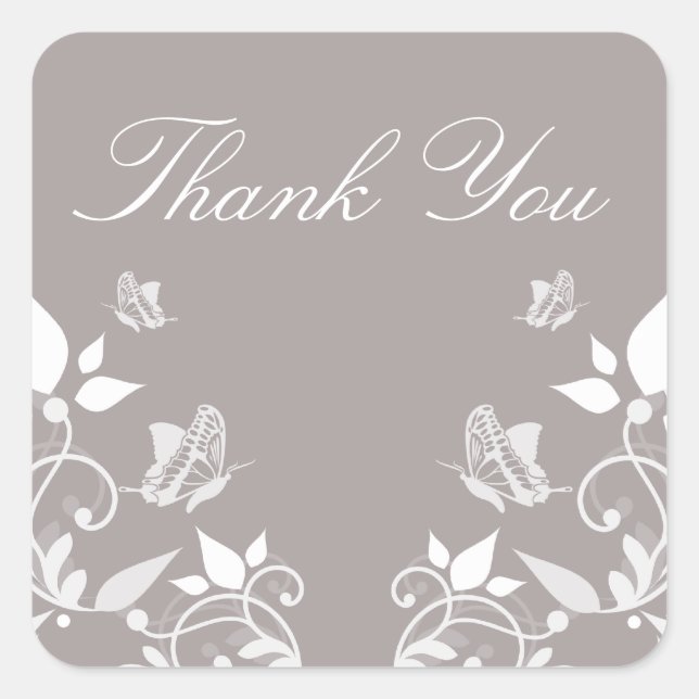 Beurre d'ivoire Stickers Merci Floral (Devant)