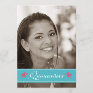 Beurre doux Quinceanera Invitation (aqua)