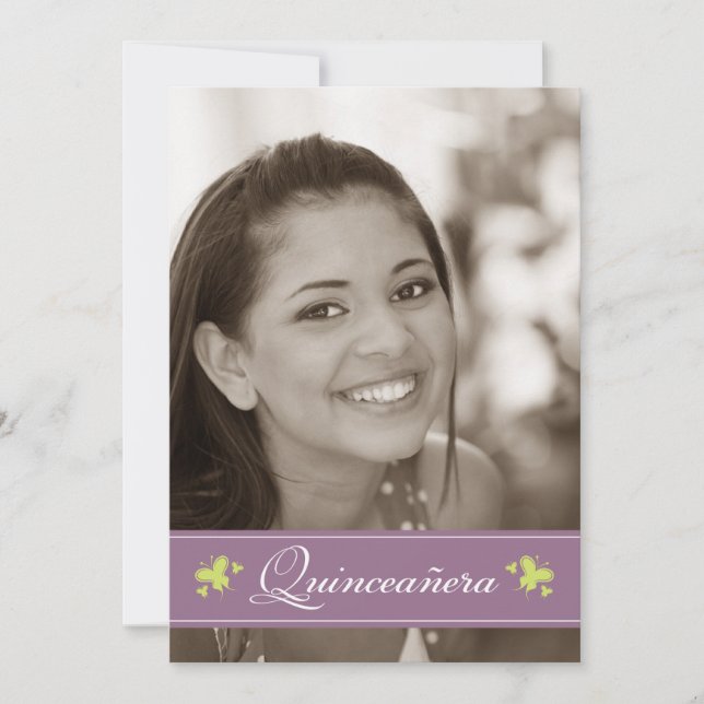 Beurre doux Quinceanera Invitation (lilas) (Devant)