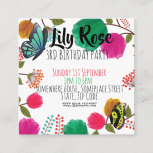 Beurre floral d'aquarelle mou Invitation d'anniver