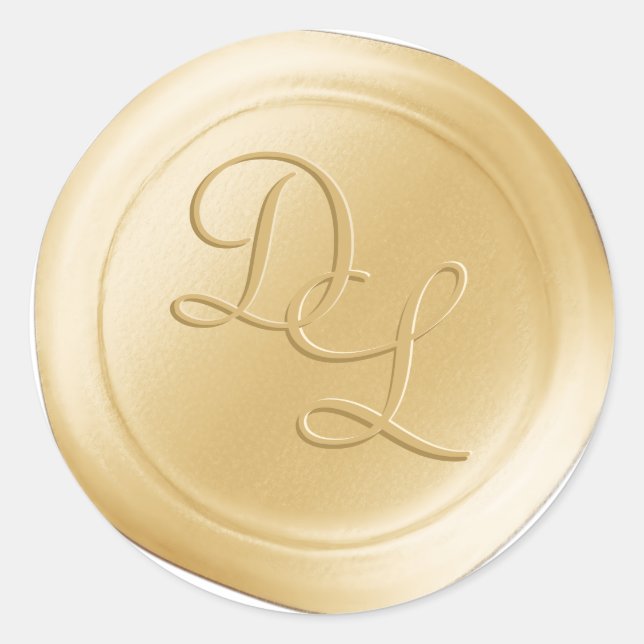 Beurre Jaune 2 Lettre Monogramme Stickers de cire (Devant)
