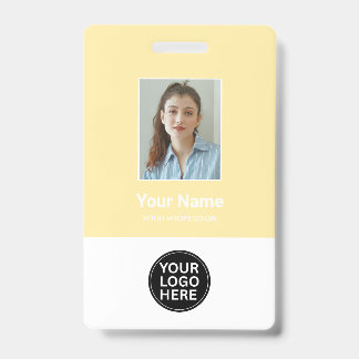 Beurre Jaune Employé Photo Logo Nom Badge