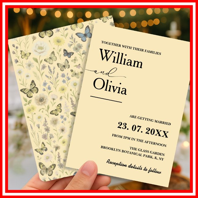 Beurre Jaune Faire-part de mariage Fleur sauvage (Créateur téléchargé)