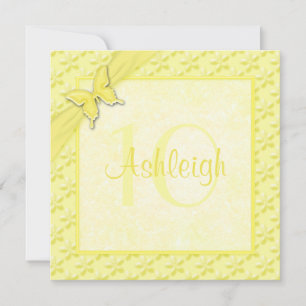 Beurre jaune Floral 10e anniversaire Invitation