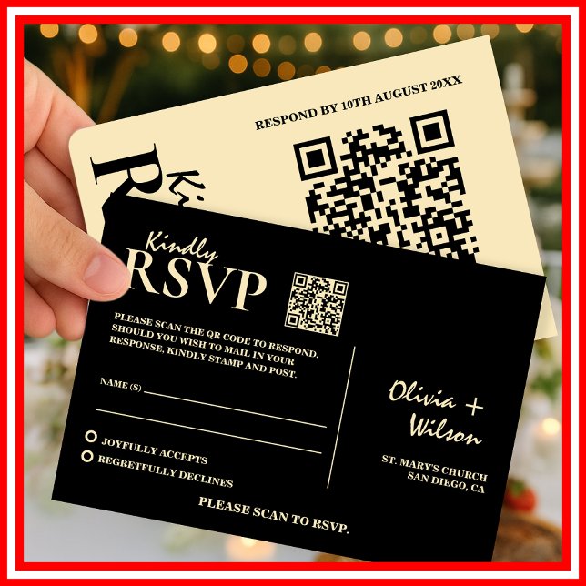 Beurre jaune Mariage QR Code RSVP (Créateur téléchargé)