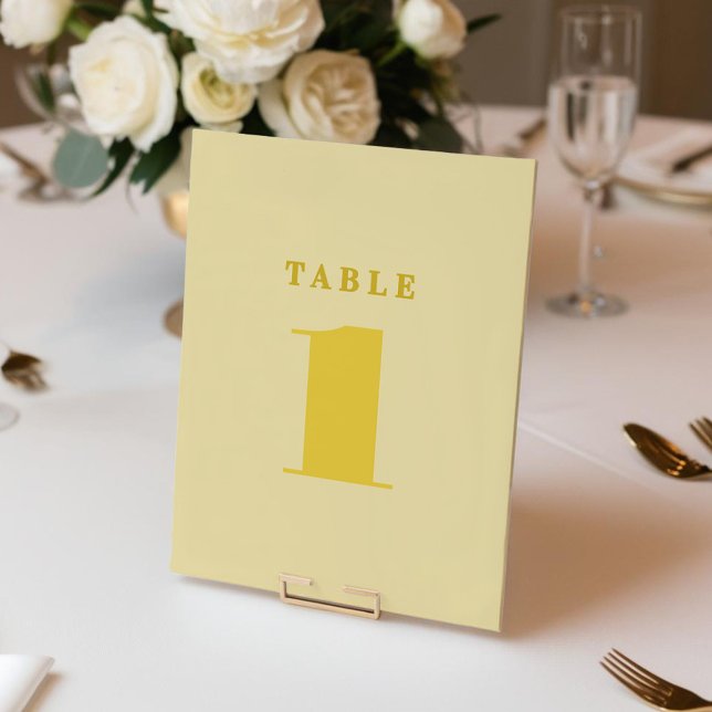 Beurre Jaune Numéro de table simple (Butter Yellow Simple Table Number)