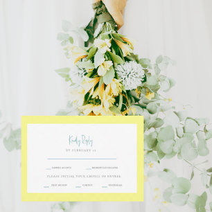 Beurre Jaune & Turquoise Options de dîner RSVP