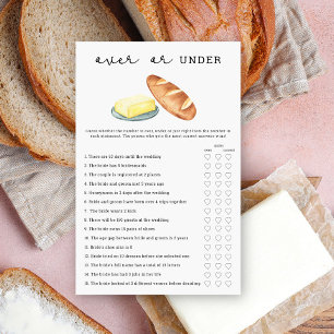 Beurre - Jeu de baby shower mariage au-dessus ou e