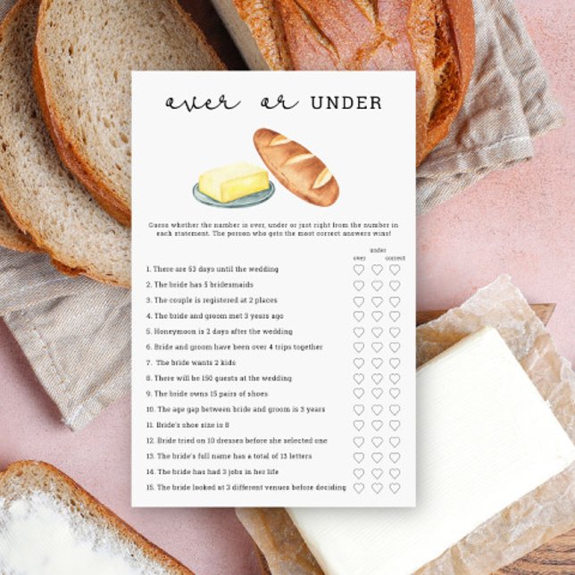 Beurre - Jeu de baby shower mariage au-dessus ou e (Créateur téléchargé)