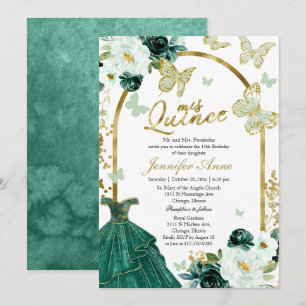 Beurre Quince Invitations Robe Florale Verte