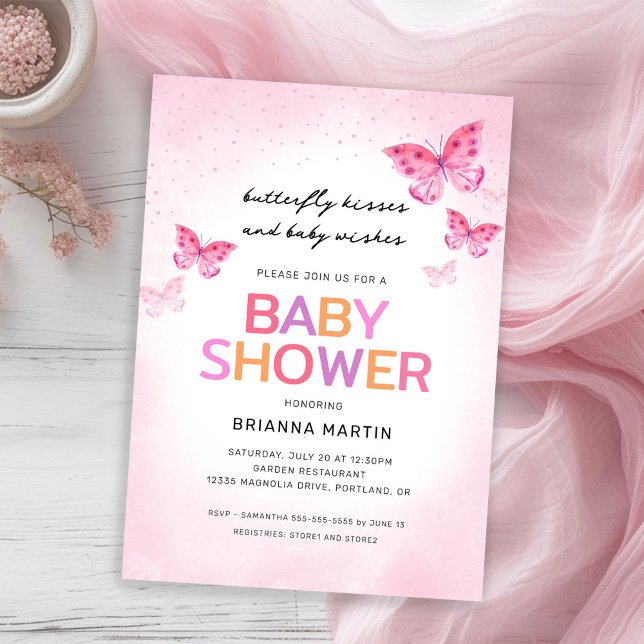 Beurre rose Baby shower Invitation (Créateur téléchargé)