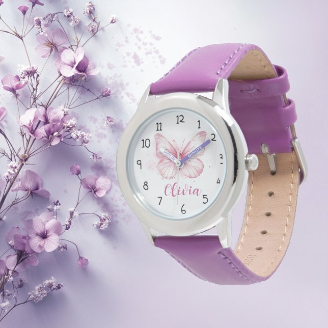 Beurre rose mignon Filles Montre personnalisée (Créateur téléchargé)