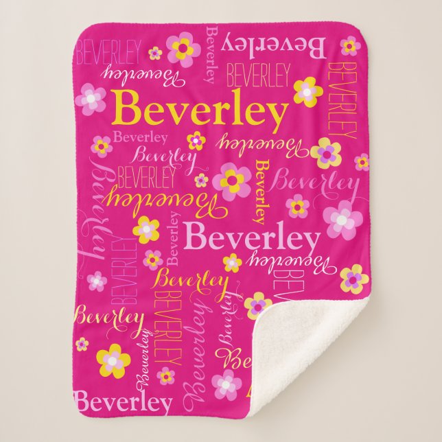 Beverley jaune rose filles nom florale couverture (Devant)