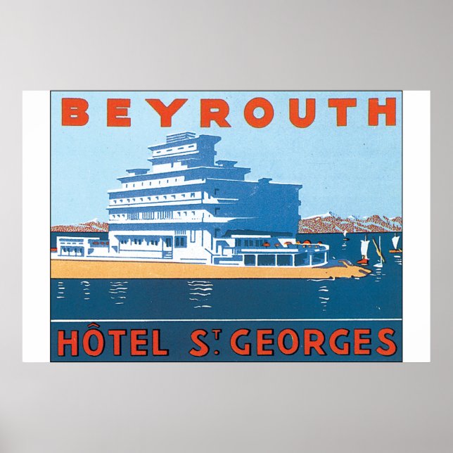 Beyrouth St. Georges Poster Vintage voyage (Devant)