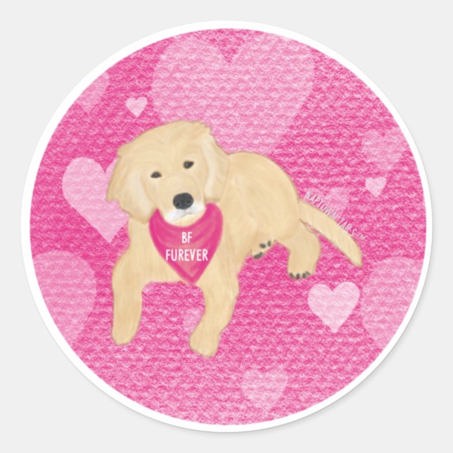 BF FUREVER Valentine Enveloppe Stickers Chien (Devant)