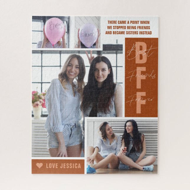 BFF Best Friends | Puzzle de collage photo moderne (Vertical)