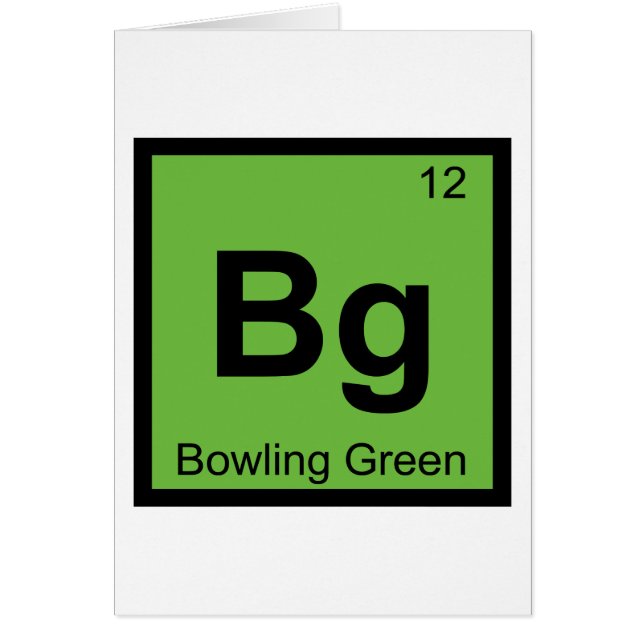 Bg - Bowling Green Kentucky Symbole Chimique (Devant)