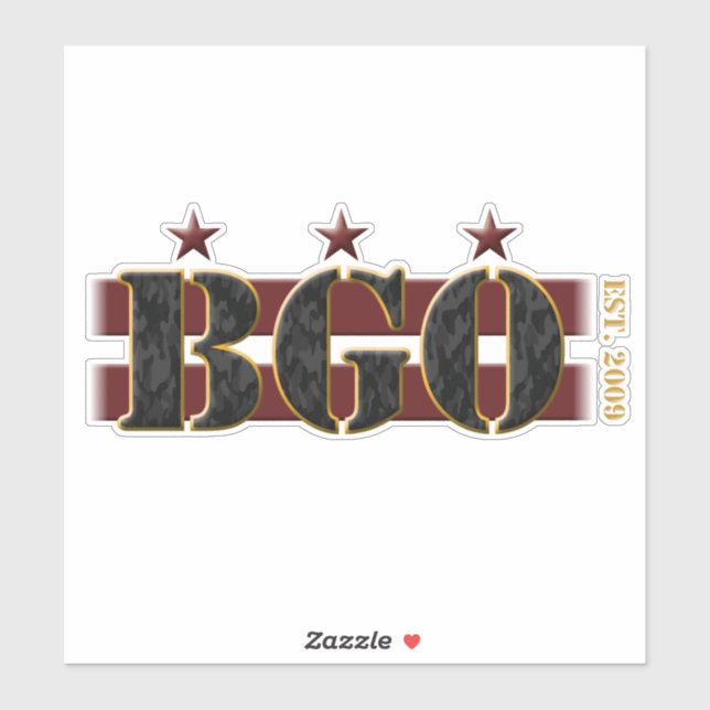 BGO Logo Vinyl Sticker (8" x 8" transparent) (Feuille)