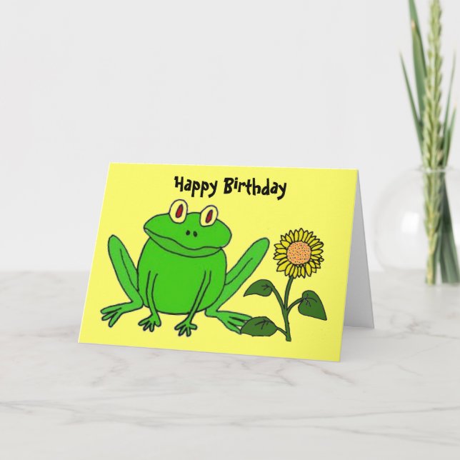 BH - Carte d'anniversaire de la grenouille amusant (Devant)
