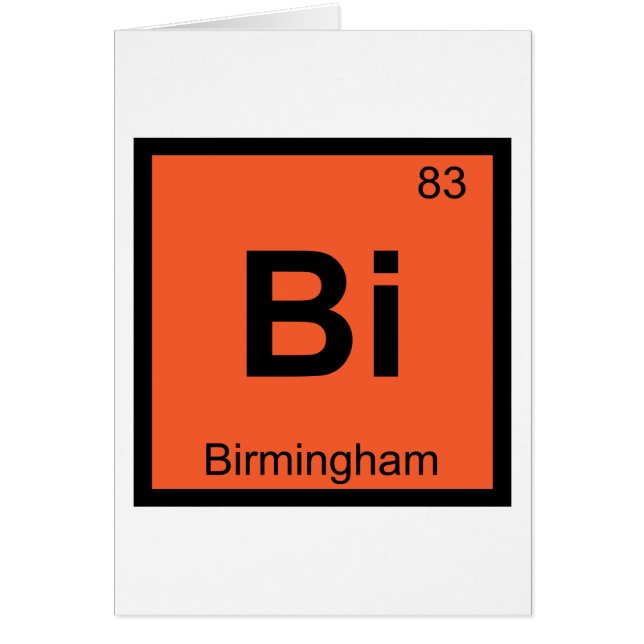 Bi - Birmingham symbole du tableau périodique de c (Devant)
