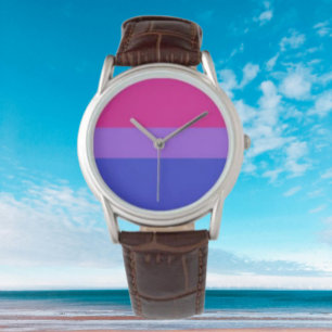 Bi Pride Elégance : Montre à bracelet en cuir Brow
