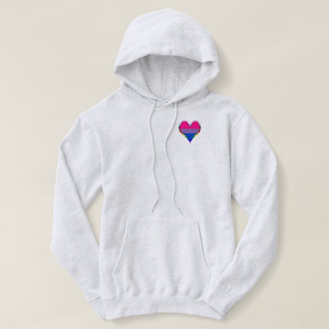 Bi Pride Sweat - shirt à capuche de coeur (Design devant)