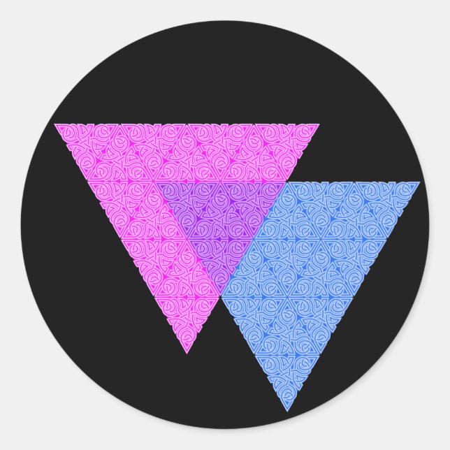 Bi Symbole noeud Sticker noir rond (Devant)