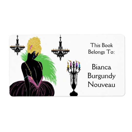 Bianca en noir et blanc - ex-libris étiquette d'expédition