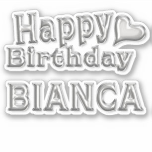 Bianca Happy Birthday Silver Autocollants