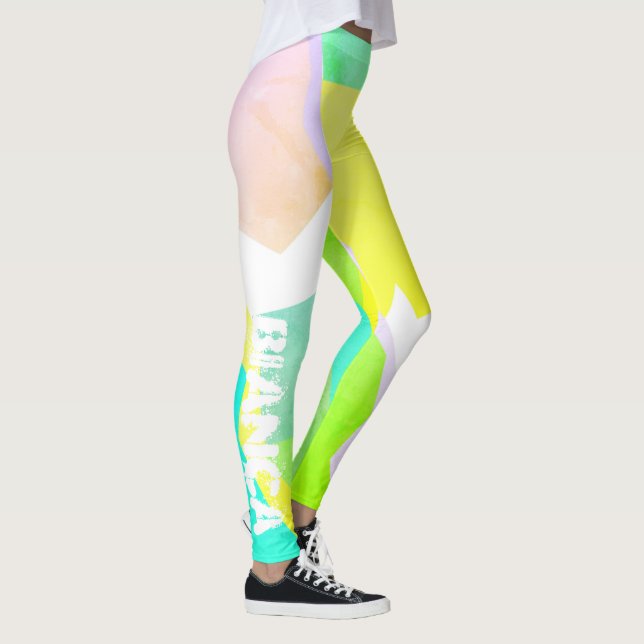 Bianca Pastel Couleurs Vibes Positives Leggings (Droite)
