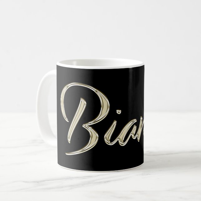 Bianca white gold Handwriting Tasse de café (Devant gauche)