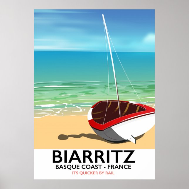 Biarritz France Beach travel poster (Devant)