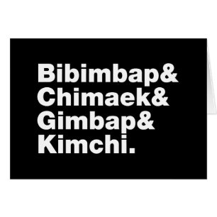 Bibimbap & Chimaek & Gimbap & Kimchi. Aliments cor
