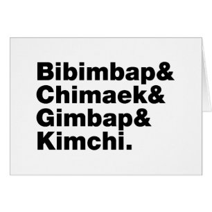 Bibimbap & Chimaek & Gimbap & Kimchi. Aliments cor