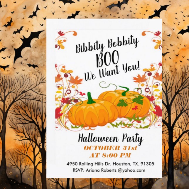Bibity Bobbity Boo Halloween Invitation (Créateur téléchargé)