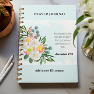 Bible Bleue Verse Journal de prière Florale