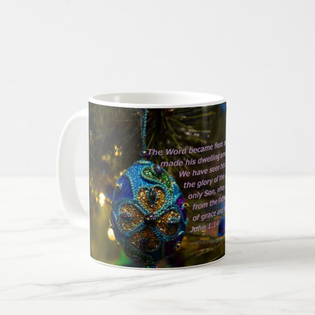 Bible Bleue Victorienne Verse Café Mug (Devant gauche)
