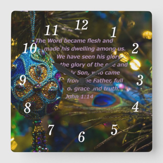 Bible Bleue Victorienne Verset Horloge murale (Recto)
