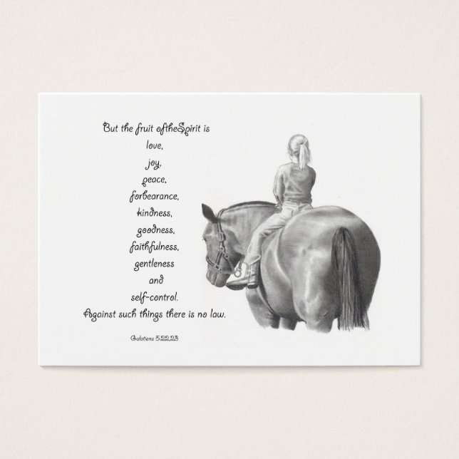 BIBLE MINI CARTE : Cheval : FRUIT DE L'ESPRIT : De (Devant)