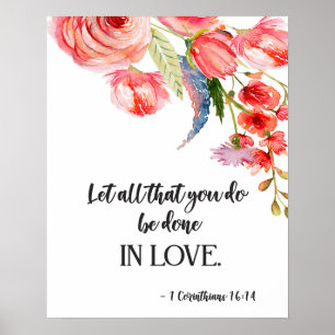 Bible verse Corinthians poster des écritures flor