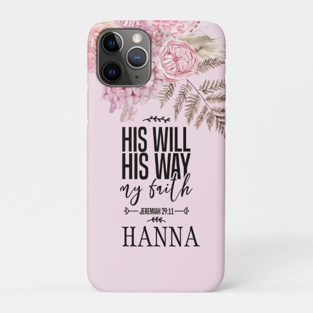 Bible Verse Floral Aquarelle Coque iphone (Dos)