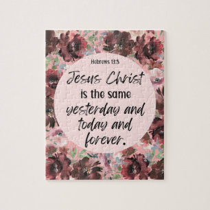 Bible verse Hébreux floral puzzle