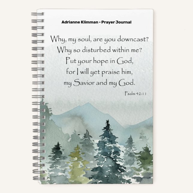 Bible Verse Mountains Journal de prière (Recto)