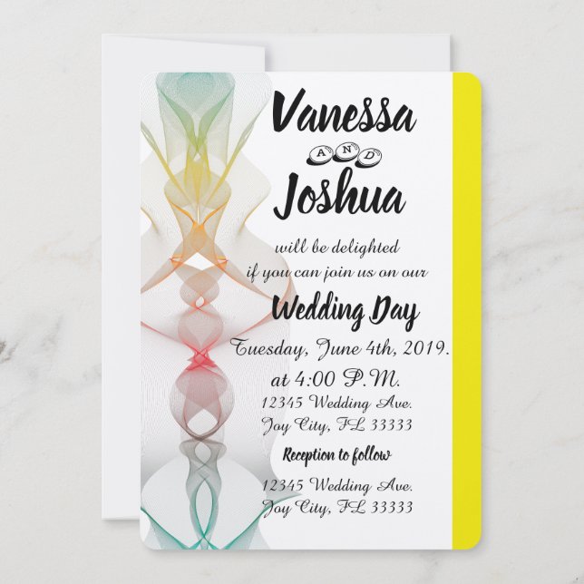 Bible Verse Multicolor Wedding Invitations Cartes (Dos)