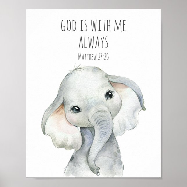 Bible Verse Poster for Kids Dieu est avec moi (Devant)