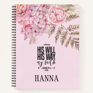 Bible Verse Rose Pampas Carnet en herbe