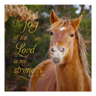 Bible Verse Souriant Chestnut Horse Perfect Poster