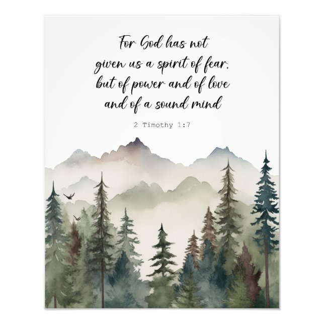 Bible Verse Wall Art Poster 2 Timothy (Devant)